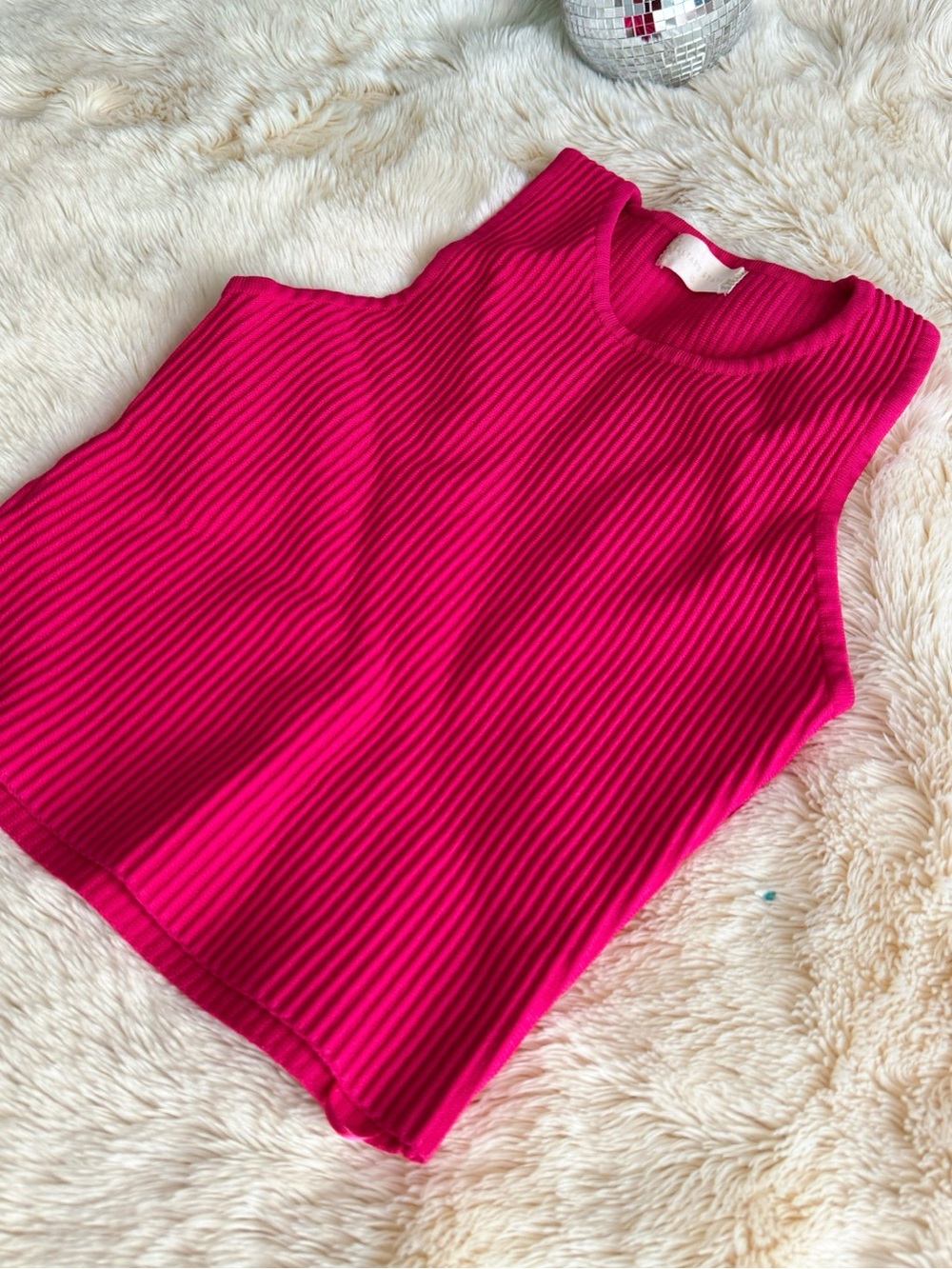 Altar'd State Hot Pink Ribbed Tank Top - Picture 2 of 3